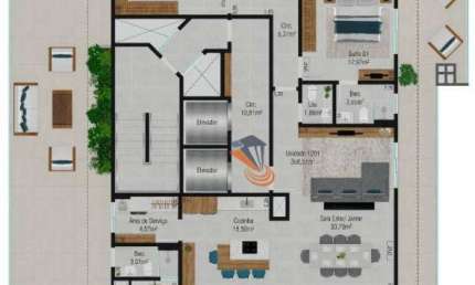 Cobertura com 3 dormitórios à venda, 356 m² por R$ 4.128.815,00 - Barreiros - São José/SC