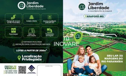 Terreno à venda, 300 m² - jardim liberdade - araporã/mg