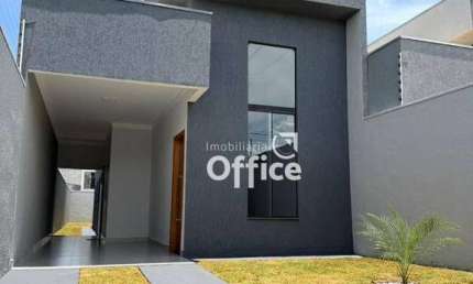 Casa com 3 quartos, jardim e pé direito duplo  à venda, lote 189 m² por R$ 375.000 - Residencial Cerejeiras - Anápolis/GO