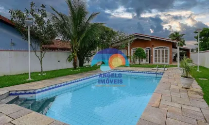 Casa em 2 lotes com 3 dormitórios à venda, 232 m² por R$ 850.000 - Parque Balneário Oásis - Peruíbe/SP