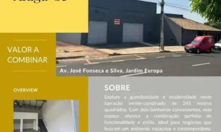BARRACÃO para aluguel, 1 quarto, 3 vagas, JARDIM EUROPA - Uberlândia/MG