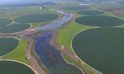 Fantástica fazenda com 5.614 hectares sendo 3.049 hectares de plantio irrigados por 40 pivôs em funcionamento à venda em Jussara - GO