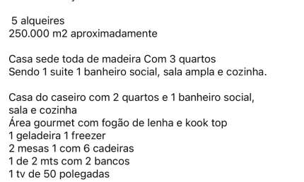 Chácara / sítio à venda na Rua Alice Barbosa, Zona Rural, Conceição de Macabu