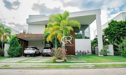 Casa duplex com 4 suítes, deck gourmet privativo, piscina, sala de cinema, à venda - Alphaville Fortaleza - Eusébio/CE