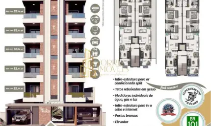 Apartamento com 3 quartos à venda na avenida joaquim couto, 503, gravata, navegantes, 82 m2 por r$ 629.000