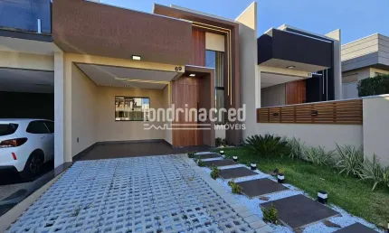 Belíssima casa terrea no Condominio Morada das Flores na Cidade de Cambé, contendo 03 dormitórios s