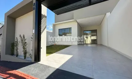 Casa com 80 m², 3 quartos (1 suíte), banheiro social, sala e cozinha integradas, jardim de inverno