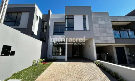 Sobrado 3 quartos no cond. morada das flores, cambé – pé direito duplo, gourmet integrado, energia