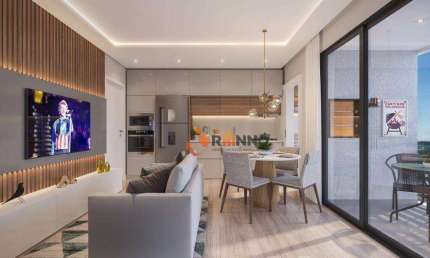 Apartamento decorado com 2 dormitórios à venda, 43 m² por R$ 452.000 - Pinheirinho - Curitiba/PR