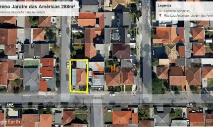 Terreno de esquina à venda, 288 m² no bairro Jardim das Américas