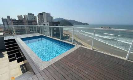 Cobertura frente mar com piscina privativa e vista mar definitiva, com 3 dormitó
