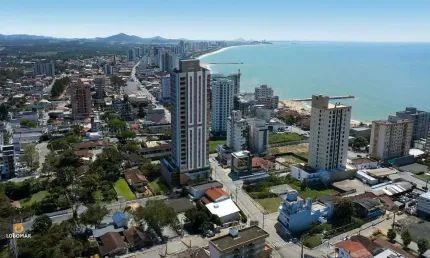 Lançamento apartamento com duas suítes à apenas 250m do mar, no centro de balneá