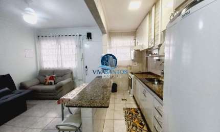 Apartamento com 1 dormitório no Bairro do Gonzaga em Santos-SP.