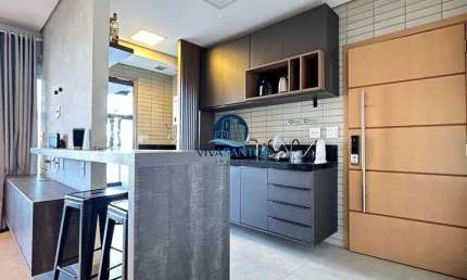 Apartamento 1 dormitório com suíte e varanda gourmet