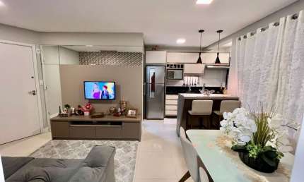 Apartamento mobiliado e equipado 2 dormitórios 1 vaga bairro São Francisco de Assis em Camboriú - SC