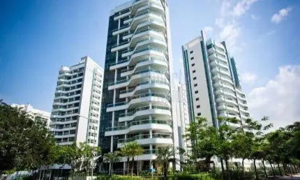 Excelente apartamento à venda península na barra da tijuca condomínio fontvieille de 403m² com ampla sala  4 suítes 6 banheiros e 4 vagas de garagem