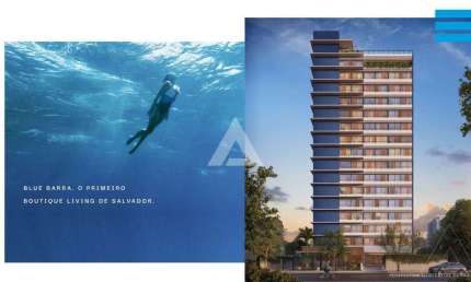 Blue Barra - Apartamento na Barra quarto/sala, à venda na Barra  R$489.000,00