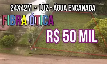 116338 CHACRINHA TERRENO RURAL COM LUZ, FIBRA ÓTICA E ÁGUA ENCANADA TERRENO 24X42M