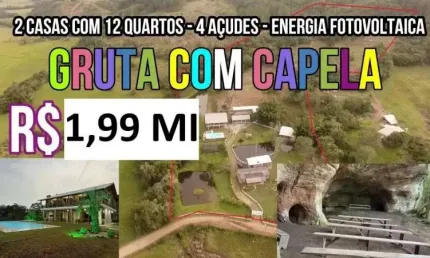 [117006]   CHÁCARA SUPER COMPLETA COM DUAS CASAS  12 QUARTOS 4 AÇUDES FIBRA ÓTICA, FIBRA ÓTICA