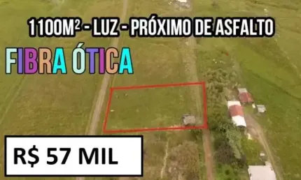 [117008] TERRENO RURAL 1100M² COM LUZ E FIBRA ÓTICA FRENTE PRÓXIMO DO ASFALTO