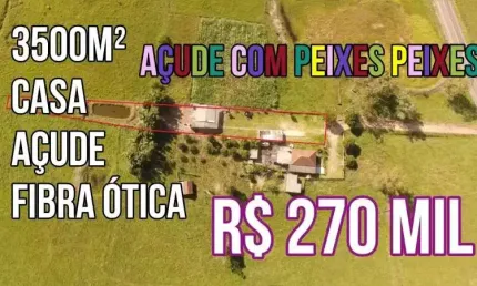 [115118]   CHÁCARA  COM CASA 3 QUARTOS, FIBRA ÓTICA, AÇUDE, POÇO ACEITA AP EM GRAVATAÍ