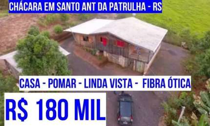 [124845]   CHÁCARA EM SANTO ANTÔNIO DA PATRULHA RS 6.143M² CASA GALPÃO HORTA VERTENTE FIBRA ÓTICA