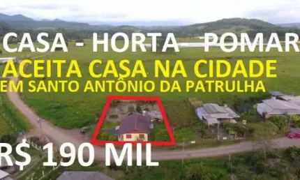 [114408]  CHACRINHA COM CASA DE MADEIRA 2 QUARTOS, HORTA, POMAR, MÓVEIS, POÇO ARTESIANO