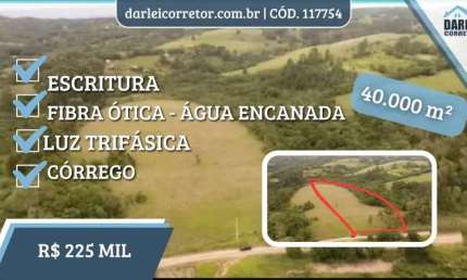 [115754]  CHÁCARA EM TAQUARA COM 4 HECTARES ESCRITURADA COM LUZ FIBRA  ÓTICA CÓRREGO