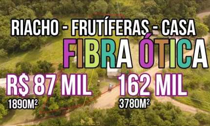 [117502]CHÁCARA COM CASA, RIACHO, FRUTÍFERAS , PASTO, 2 POÇOS ARTESIANOS EM TAQUARA