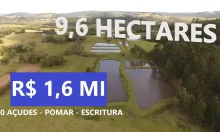 [107560]  SÍTIO DOS DEZ AÇUDES COM ESCRITURA, TRÊS GALPÕES, POMAR E 9,6 HECTARES EM PAROBÉ