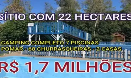 [85610]  SÍTIO COM CAMPING COMPLETO EM IGREJINHA COM 22 HECTARES