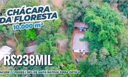 [118449] CHÁCARA DOS BAMBUS 10.000 m²  AÇUDE COM PEIXES MATA NATIVA FIBRA ÓPTICA