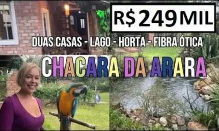 [115058]   CHÁCARA  CONDOMINIO FECHADO DUAS CASAS LAGO FIBRA ÓTICA POMAR HORTA PRAÇA ACADEMIA