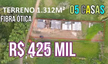 [114855]  TERRENO RURAL COM CINCO CASAS - ÓTIMO INVESTIMENTO PARA ALUGAR