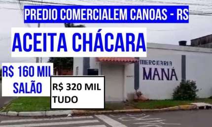 [123656]   PRÉDIO DE ESQUINA EM CANOAS, BAIRRO HARMONIA, COM PAVILHÃO + SALÃO DE BELEZA