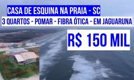 [123568]  CASA NA PRAIA EM SANTA CATARINA EM JAGUARUNA , POMAR , FIBRA ÓTICA  360M DO MAR