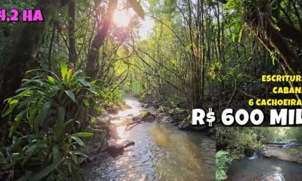 [562]CHÁCARA EM OSÓRIO NO MORRO DA BORRÚSIA, COM 6 CACHOEIRAS, COM CABANA, MATA NATIVA