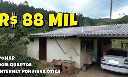 [754] MINI CHACRINHA NO EVARISTO, 300M² COM CASA, POMAR E INTERMET POR FIBRA ÓTICA