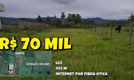 [765] TERRENO RURAL EM NOVA HARTZ 443 M², LUZ E INTERNET POR FIBRA ÓTICA
