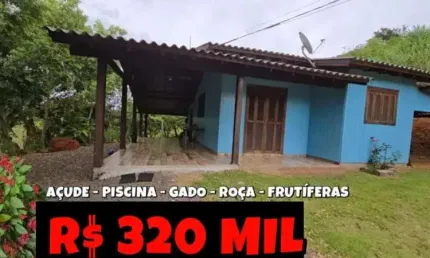 [771] CHÁCARA EM CAMPESTRE VELHO 12000 M² FRUTÍFERAS, AÇUDE COM PEIXE, PISCINA, CASA MOBILIADA