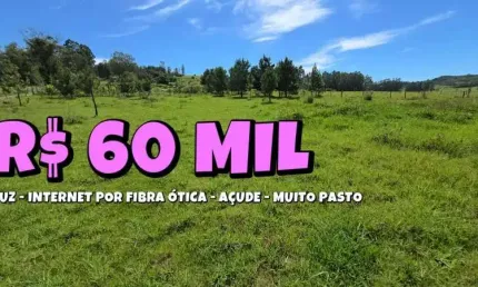 [732] CHÁCARA COM LUZ, FIBRA ÓTICA, ÁGUA ENCANADA, AÇUDE, NO MONJOLO - 4.850 M²