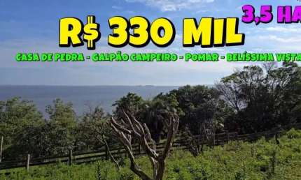 [642] CHÁCARA EM OSÓRIO VISTA PARA LAGOA, ESCRITURA, GALPÃO, POMAR E FIBRA ÓTICA 35.000 M²