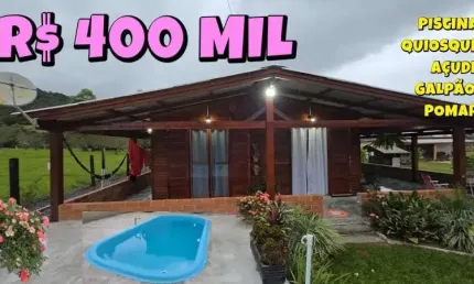 [835] CHÁCARA EM PAROBÉ COM PISCINA, QUIOSQUE, CASA, GALPÃO, POMAR, AÇUDE