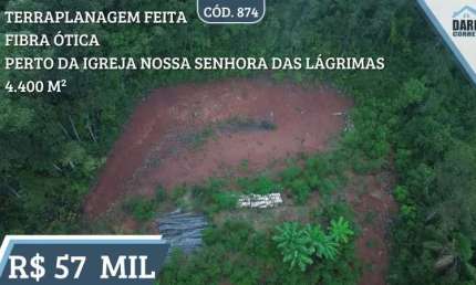 [874] TERRENO NO CARAÁ COM ÁGUA, LUZ E INTERNET, TERRAPLANAGEM, FRUTÍFERAS