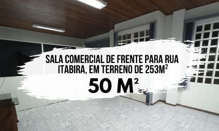 VENDE SALA COMERCIAL FRENTE RUA ITABIRA, REGIÃO CENTRAL,  EM TERRENO PRÓPRIO