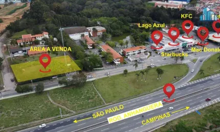 Área em Louveira, frente para Anhanguera, 3010 m² - R$ 6.850.000 ou aluguel por R$ 18.000,00.