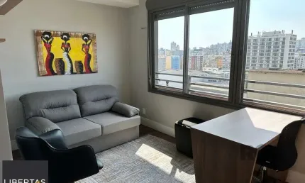 Apartamento studio, mobiliado, com vaga para carro,, na cidade baixa - poa