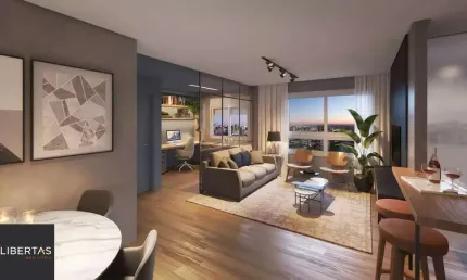 Apartamento de 02 dormitórios. 59m² privativos, churrasqueira e vaga, com suíte próximo puc