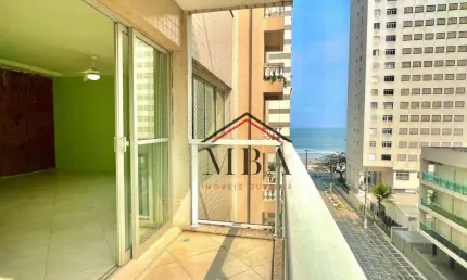 LOCAÇÃO ANUAL BEIRA MAR - Apartamento com 2 dormitórios para alugar, 120 m² por R$ 5.200/mês - Praia das Pitangueiras - Guarujá/SP