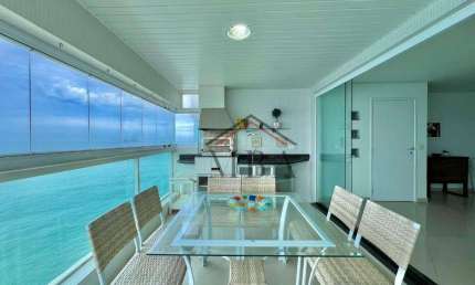 LOCAÇÃO ANUAL ALTO PADRÃO - Apartamento com 3 dormitórios para alugar, 184 m² por R$ 10.000/mês - Praia das Pitangueiras - Guarujá/SP